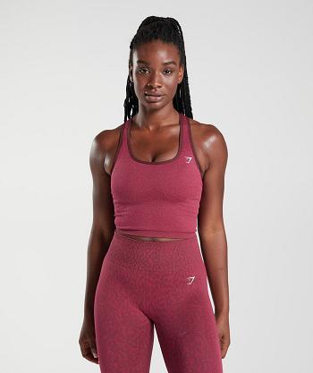Dámské Tílko Gymshark Adapt Animal Seamless Crop Růžové Hnědé | CZ 3241JPQ